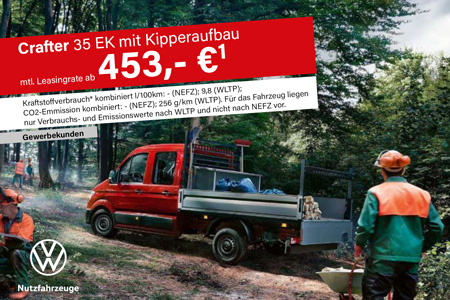 VW NFZ Crafter 35 EK mit Kipperaufbau Geschäftsleasing