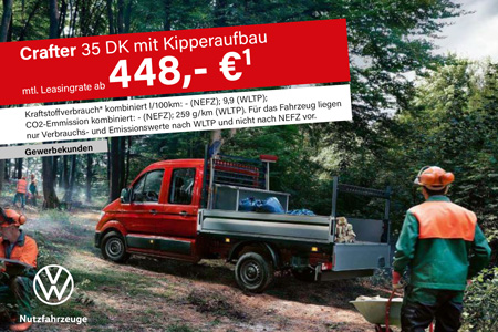 VW NFZ Crafter 35 DK mit Kipperaufbau Geschäftsleasing