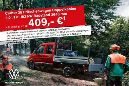 Crafter 35 Pritschenwagen Doppelkabine 2,0 l TDI 103 kW Radstand 3640 mm
