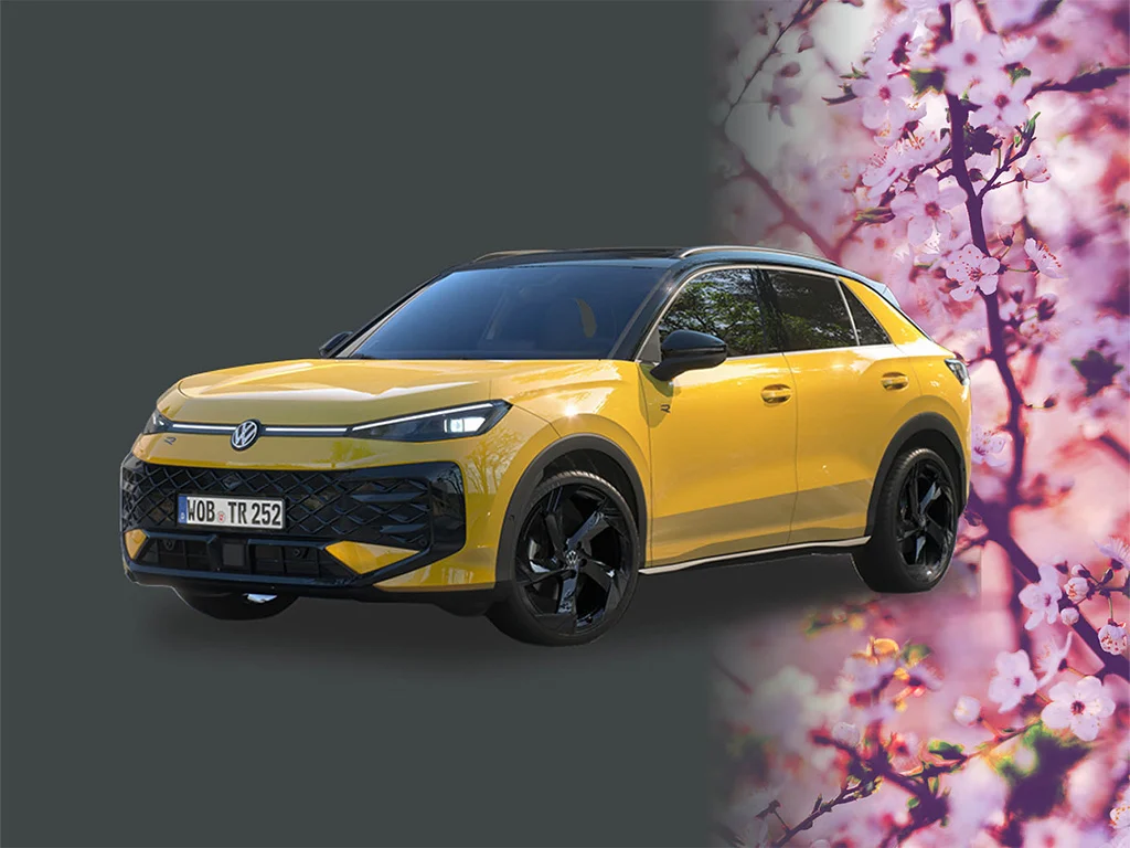 SUV Frühling T Roc Gelbes Fahrzeug