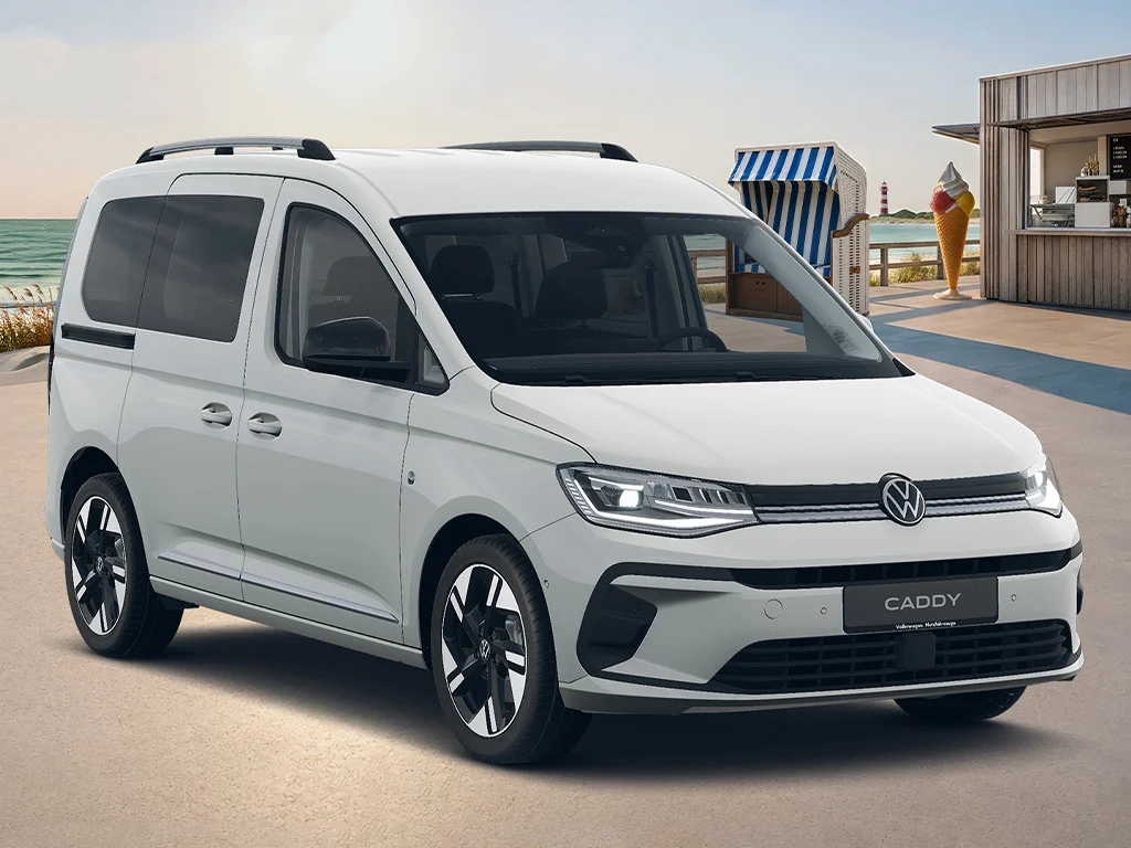 Caddy Maxi 7 Sitzer weißes Fahrzeug